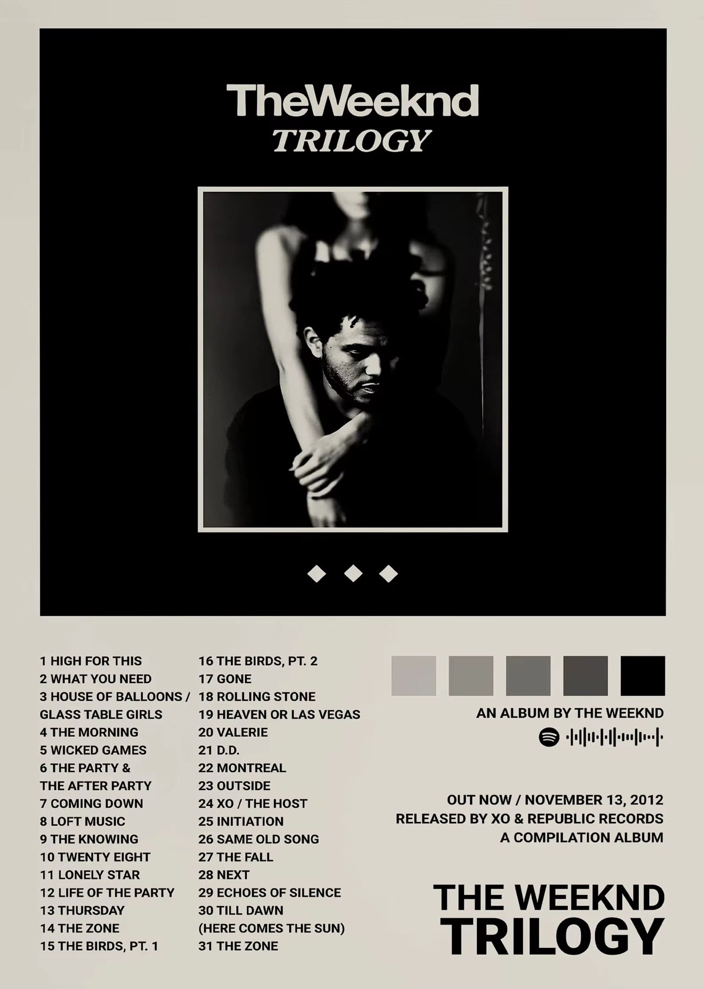 Music Album Star the Weeknd Hip Hop Posters Prints Canvas Painting Singer Wall Art Picture for Living Room Home Decoration Gift