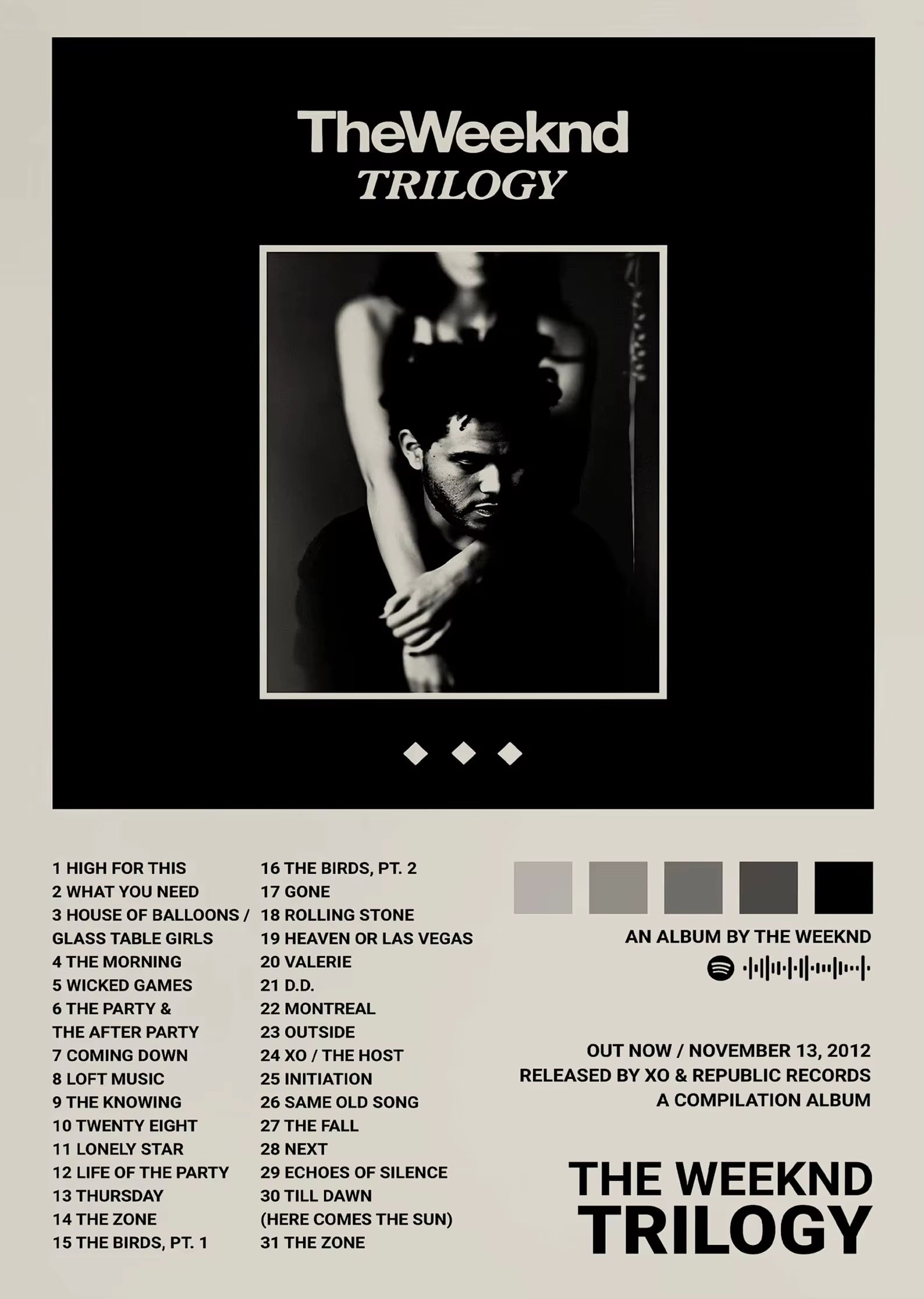 Music Album Star the Weeknd Hip Hop Posters Prints Canvas Painting Singer Wall Art Picture for Living Room Home Decoration Gift