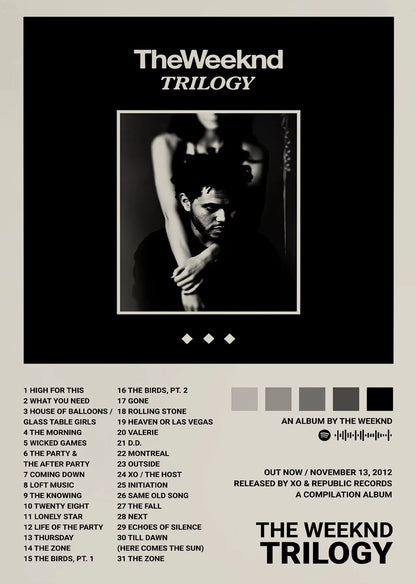 Music Album Star the Weeknd Hip Hop Posters Prints Canvas Painting Singer Wall Art Picture for Living Room Home Decoration Gift