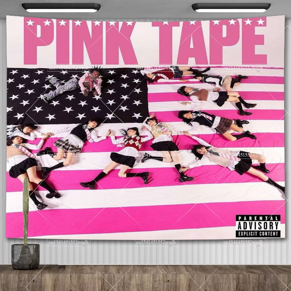 Lil Uzi Posters Vert Pink Tape Music Album Wall Art Tapestry Meme American USA Flag Background Backdrops Y2K Aesthetic Tapestrys