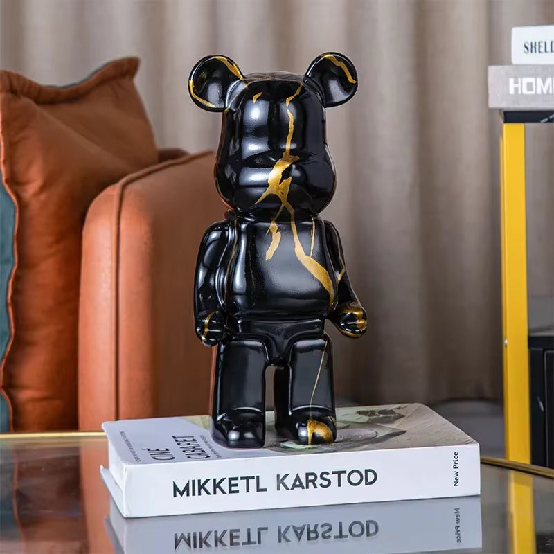 Aesthetic Bear Figure Resin Nordic Bear Statue Figurine Sculpture Luxury Livingroom Decoration Home Ornament Desk Accessories