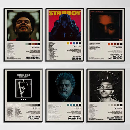 Music Album Star the Weeknd Hip Hop Posters Prints Canvas Painting Singer Wall Art Picture for Living Room Home Decoration Gift