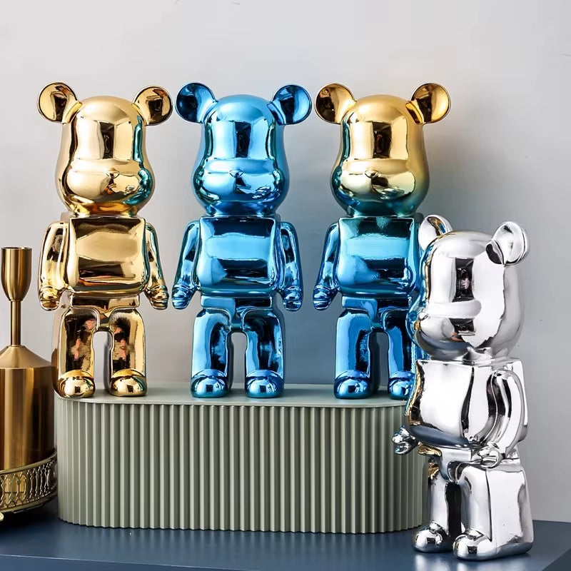 Aesthetic Bear Figure Ceramics Violent Bear Statue Animal Figurine Sculpture Decor Luxury Livingroom Decoration Desk Accessories
