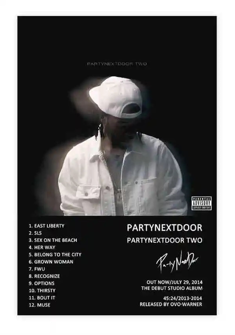 Retro Music Album Cover Posters Pop Hip Hop Rapper Partynextdoor Canvas Art for Room Decor Aesthetic Wall Decor for Home