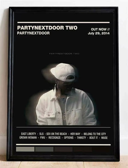 Retro Music Album Cover Posters Pop Hip Hop Rapper Partynextdoor Canvas Art for Room Decor Aesthetic Wall Decor for Home