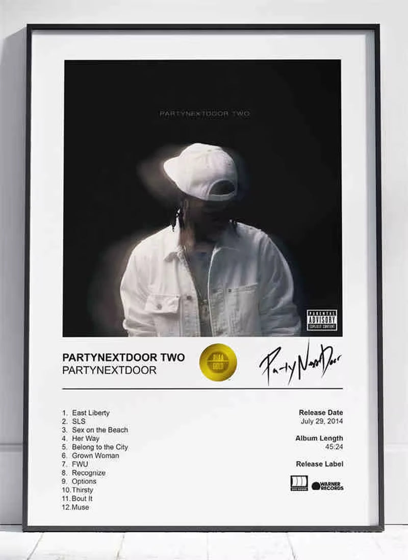 Retro Music Album Cover Posters Pop Hip Hop Rapper Partynextdoor Canvas Art for Room Decor Aesthetic Wall Decor for Home