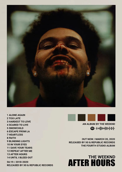 Music Album Star the Weeknd Hip Hop Posters Prints Canvas Painting Singer Wall Art Picture for Living Room Home Decoration Gift