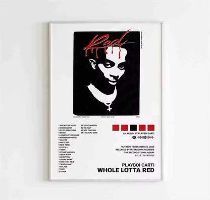 Hip Hop Rapper Playboi Carti Music Album Die Lit Cover Canvas Painting Print Posters for Room Wall Art Home Decor Picture Gift
