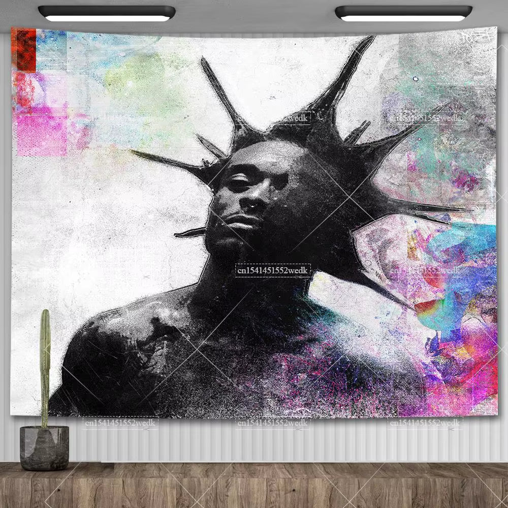 Lil Uzi Posters Vert Pink Tape Music Album Wall Art Tapestry Meme American USA Flag Background Backdrops Y2K Aesthetic Tapestrys