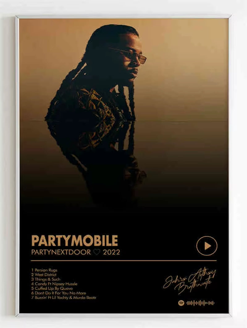 Retro Music Album Cover Posters Pop Hip Hop Rapper Partynextdoor Canvas Art for Room Decor Aesthetic Wall Decor for Home