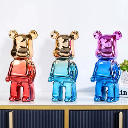 Aesthetic Bear Figure Ceramics Violent Bear Statue Animal Figurine Sculpture Decor Luxury Livingroom Decoration Desk Accessories