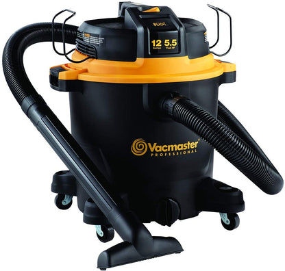 Vacmaster Professional - Professional Wet/Dry Vac, 12 Gallon, Beast Series, 5.5 HP 2-1/2" Hose (VJH1211PF0201) , Black