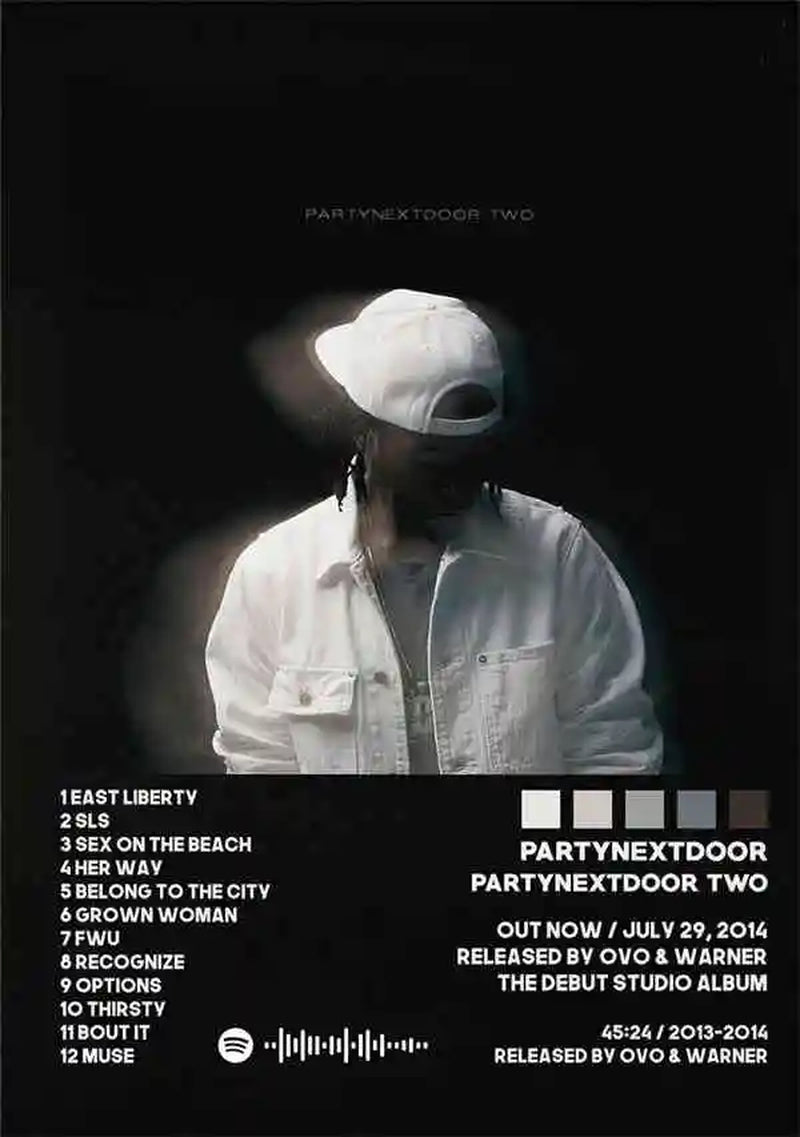 Retro Music Album Cover Posters Pop Hip Hop Rapper Partynextdoor Canvas Art for Room Decor Aesthetic Wall Decor for Home