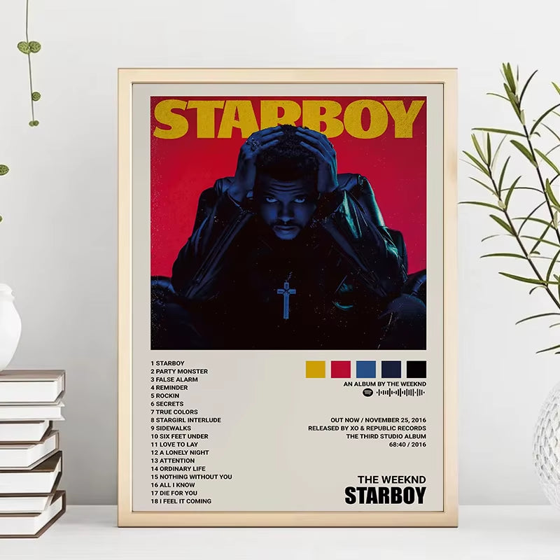 Music Album Star the Weeknd Hip Hop Posters Prints Canvas Painting Singer Wall Art Picture for Living Room Home Decoration Gift