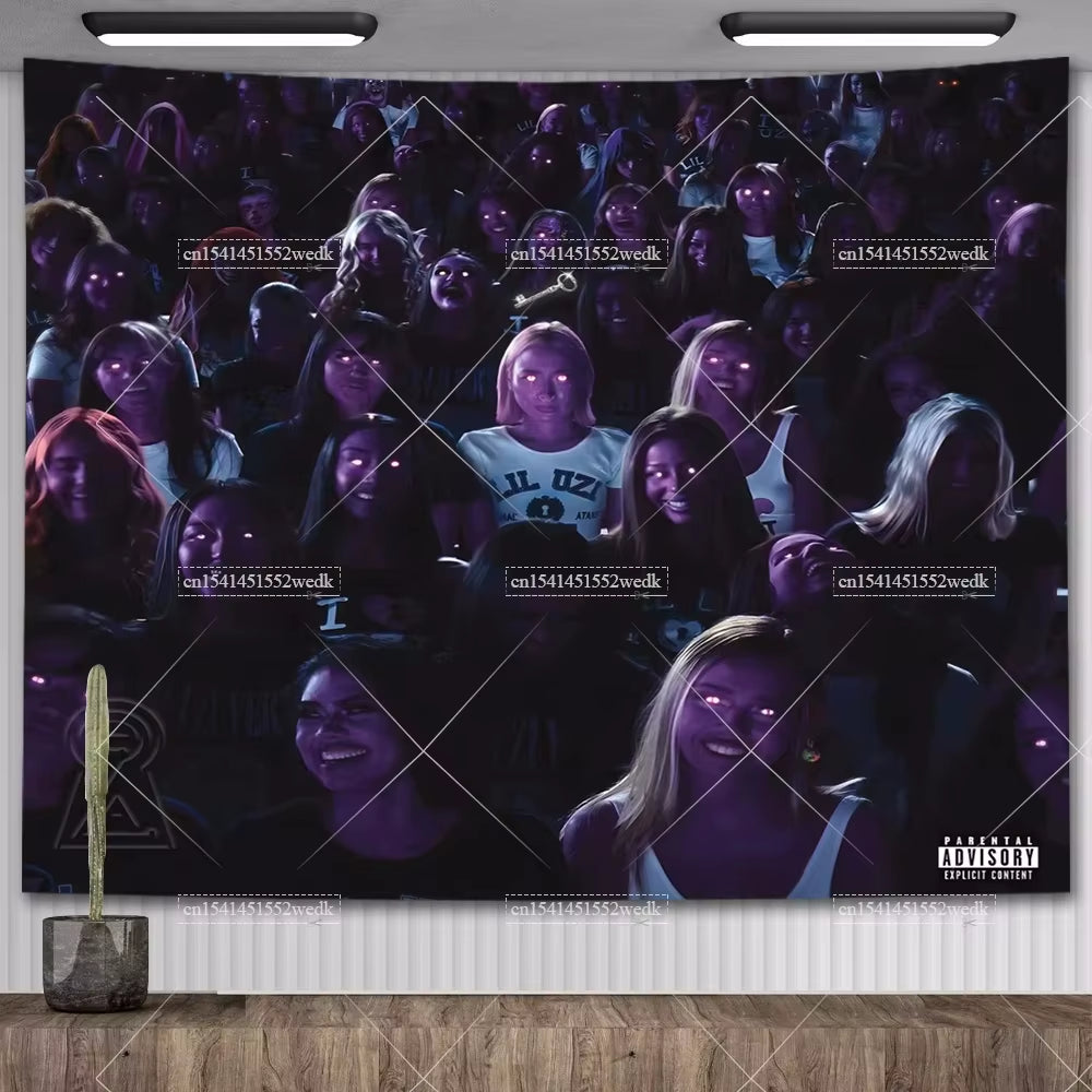 Lil Uzi Posters Vert Pink Tape Music Album Wall Art Tapestry Meme American USA Flag Background Backdrops Y2K Aesthetic Tapestrys