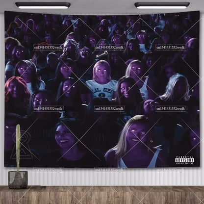 Lil Uzi Posters Vert Pink Tape Music Album Wall Art Tapestry Meme American USA Flag Background Backdrops Y2K Aesthetic Tapestrys