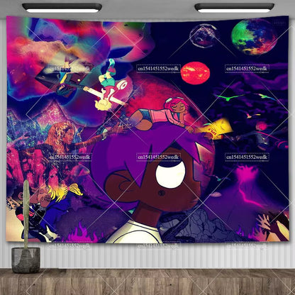 Lil Uzi Posters Vert Pink Tape Music Album Wall Art Tapestry Meme American USA Flag Background Backdrops Y2K Aesthetic Tapestrys