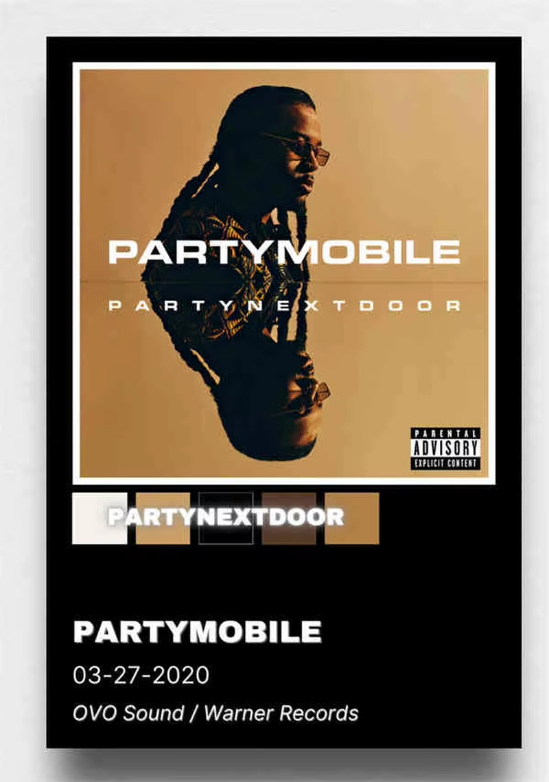 Retro Music Album Cover Posters Pop Hip Hop Rapper Partynextdoor Canvas Art for Room Decor Aesthetic Wall Decor for Home