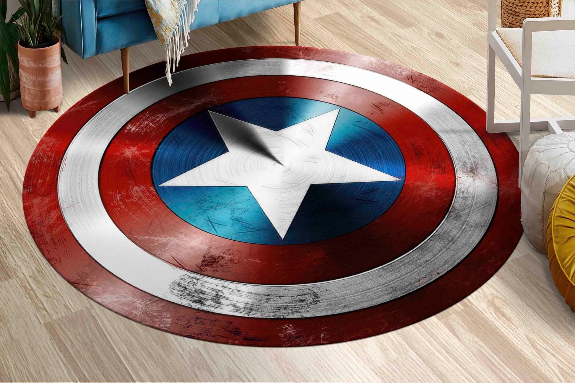 Gift Rug, Pet Friendly Rug, Car Mat, Housewarming Gift, Modern Rug, Captain America Rugs, America Rugs, Entry Rug, Indoor Rug, Home Decor,